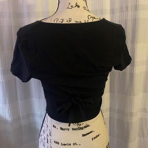 Brandy Melville black cropped wrap shirt